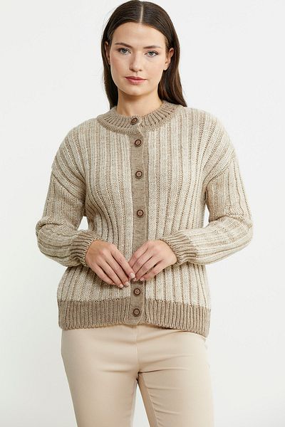 Sementa Cardigan de tricotaj bej - Detaliat din lână
