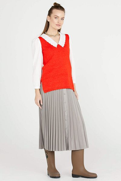 Sementa V-Neck Knitwear Sweater - Red
