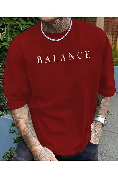 Elfa Tekstil Unisex Balance Printed Crew Neck T-Shirt