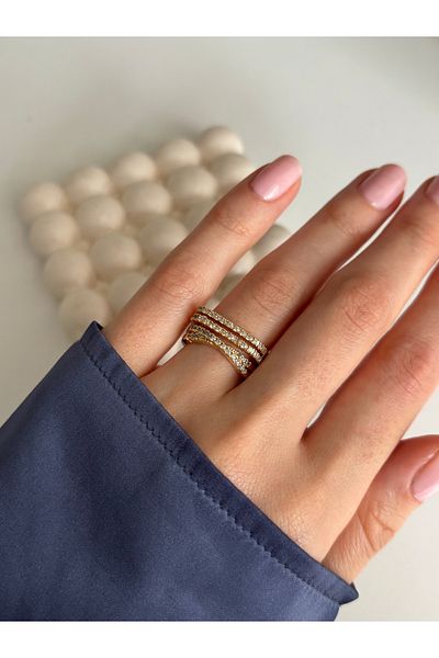 Ressia Four Row Zircon Stone Ring