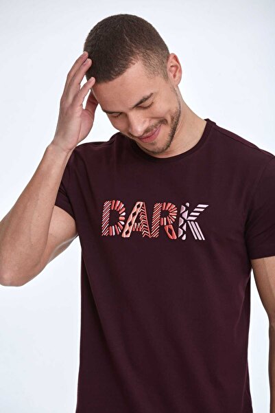 Voltaj Бордовий чоловічий футболка з вишивкою Hudson