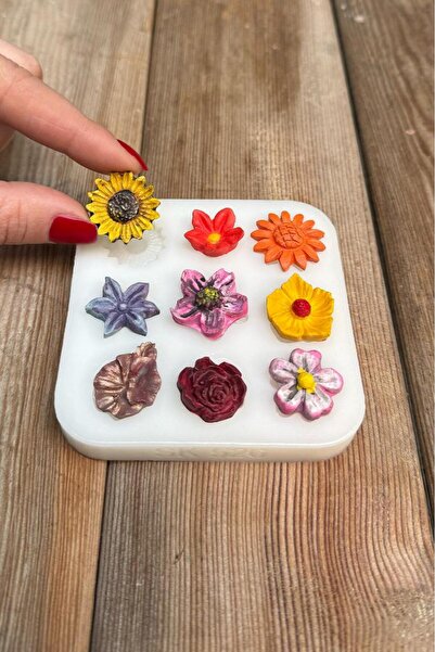 rufus concept Çiçek Süsleme Set 2 Dokuzlu Silikon Mum Kalıbı