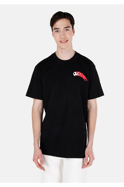 Colin's Printed Regular Fit Crew Neck Black Men's Short Sleeve T-Shirt