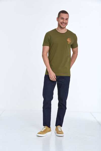 Voltaj Вишита футболка - Lincoln Чоловіча хакі