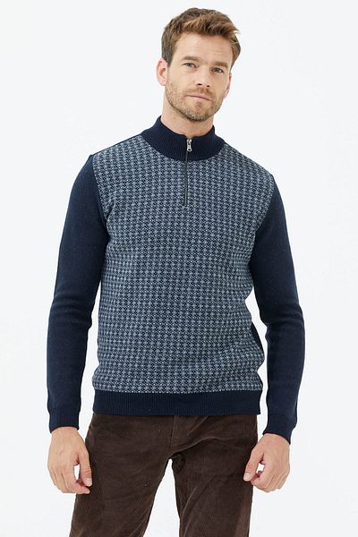 Sementa Πλεκτό πουλόβερ με φερμουάρ Μπλε Navy Blue