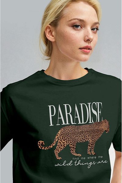 Millionaire Γυναικείο μπλουζάκι Leopard με μοτίβο Relax Fit Regular Fit