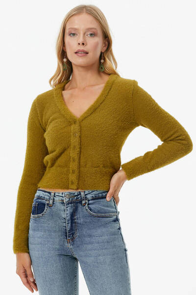 Sementa V-Neck Buttoned Knitwear Cardigan - Green