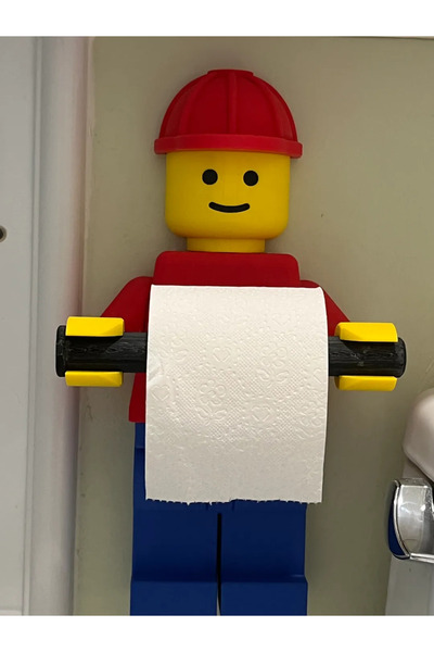 BamBam Sanat 3d Toilet Paper Holder Brick Men 30 cm Large Size