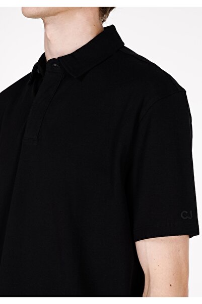 Colin's Comfort Fit Polo Neck Plain Men's Black Short Sleeve T-Shirt