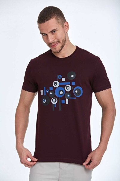 Voltaj Бордовий футболка з принтом - Nadan для чоловіків