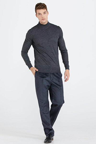 Sementa Ανδρικό πλεκτό πουλόβερ μισού ύψους - Anthracite