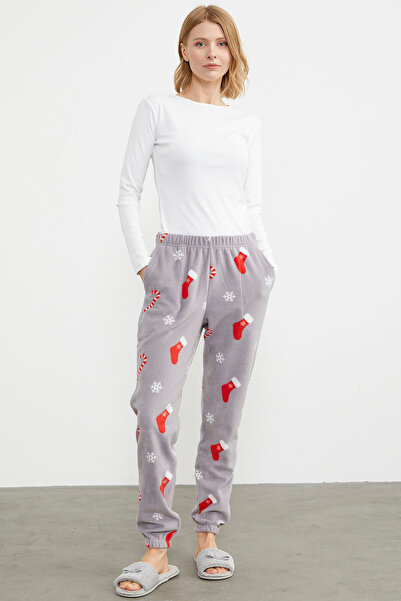 Sementa Thick Fleece Pajamas Single Bottom - Gray