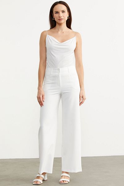 Sementa Wide Leg Pocket Fabric Trousers - Ecru