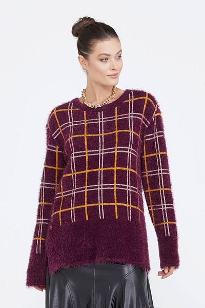 Sementa Pulover cu model de damă - Roșu Claret