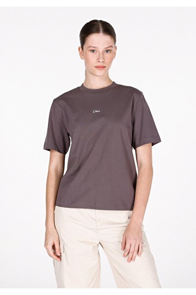 Colin's Γυναικείο κοντομάνικο μπλουζάκι από ανθρακί με στάμπα με στρογγυλή λα...