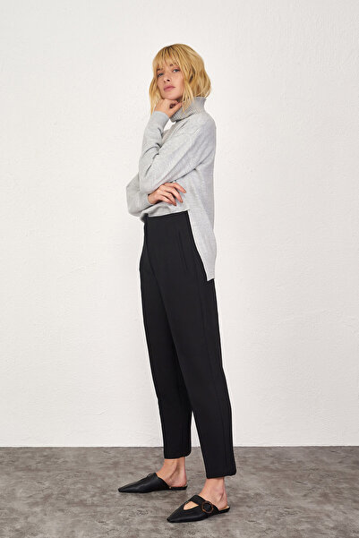 Sementa Γυναικείο Πλεκτό Πουλόβερ με Κολάρα - Γκρι