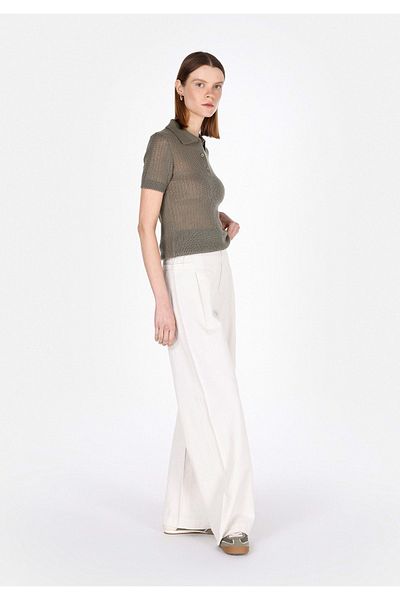 Colin's Regular Fit High Waist Wide Leg Women's White Trousers
