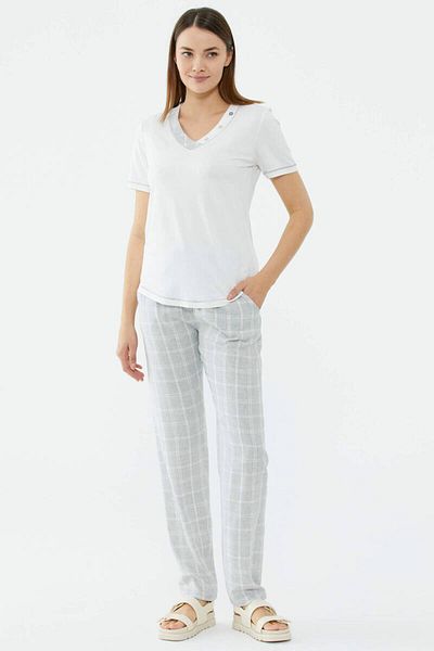 Sementa Plaid Patterned Suit - Ecru