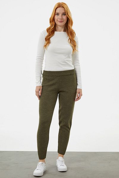 Sementa Pantaloni Jogger Comfortable Fit Tricotaj - Kaki