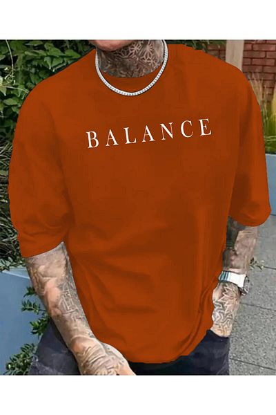 Elfa Tekstil Unisex Balance Printed Crew Neck T-Shirt