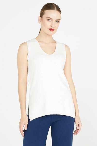 Sementa V-Neck Knitwear Sweater - Bone