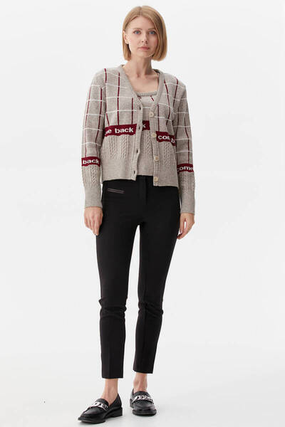 Sementa Трикотажний комплект з каре-візерунком - візон