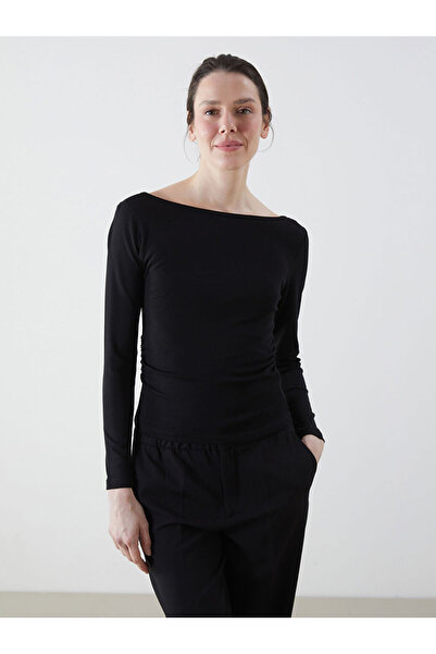 LC Waikiki Black Boat Neck Women's Bodysuit