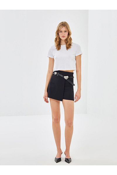 LC Waikiki Women's Elastic Waist Plain Shorts Skirt