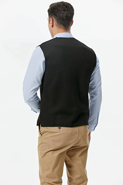 Sementa Κλασικό Πλεκτό Γιλέκο με Κουμπιά - Μαύρο
