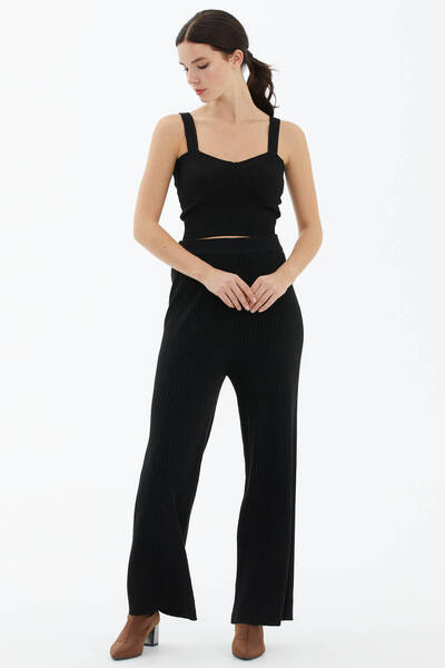 Sementa Corded Knitwear Trousers Black