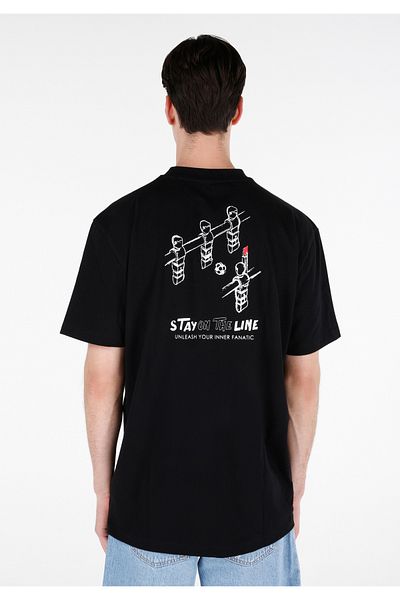 Colin's Text Printed Regular Fit Crew Neck Black Men's Short Sleeve T-Shirt