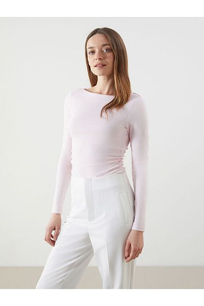 LC Waikiki Lcwaikiki Classic Pink Boat Neck Women's Bodysuit