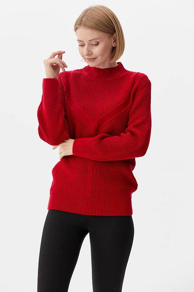 Sementa Half Fisherman Knitwear Sweater - Red