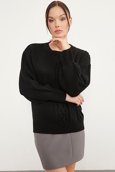Sementa Pulover cu tricot cu mâneci prințesă - negru