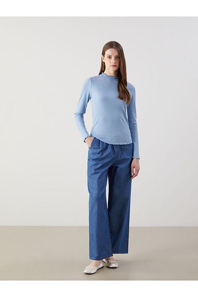 LC Waikiki Pantaloni de damă Wideleg cu talie elastică