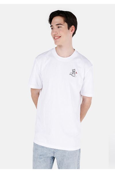 Colin's Regular Fit Crew Neck Printed White Men's Short Sleeve T-Shirt