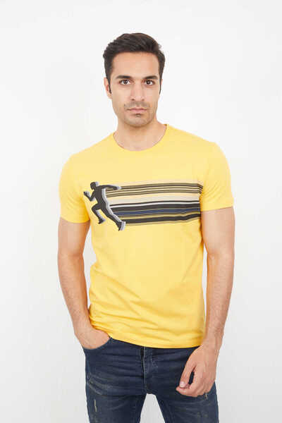 Voltaj Κίτρινο ανδρικό μπλουζάκι Nade