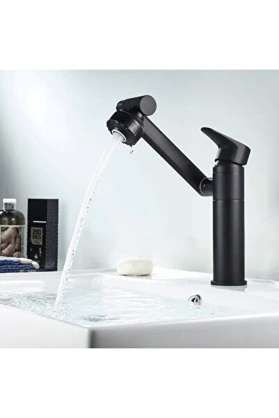 EYM New Modern Design Robotic Moving Swivel Bowl Sink Sink Faucet Faucet Black