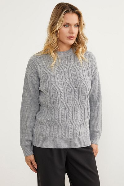 Sementa Pulover oversize cu model în relief - gri