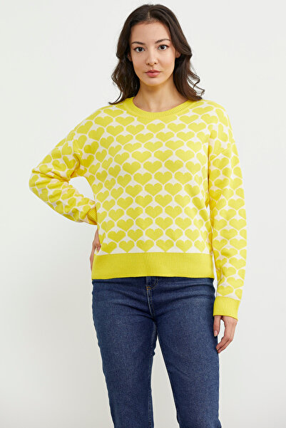 Sementa Светр з серцевим візерунком і круглим вирізом - жовтий