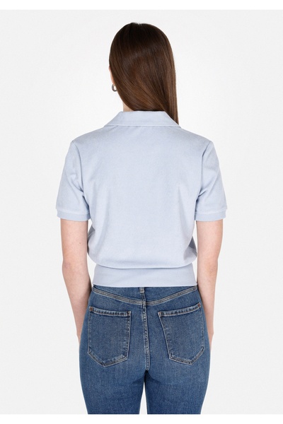 Colin's Slim Fit Polo Neck Απλό Γυναικείο Μπλε κοντομάνικο T-shirt