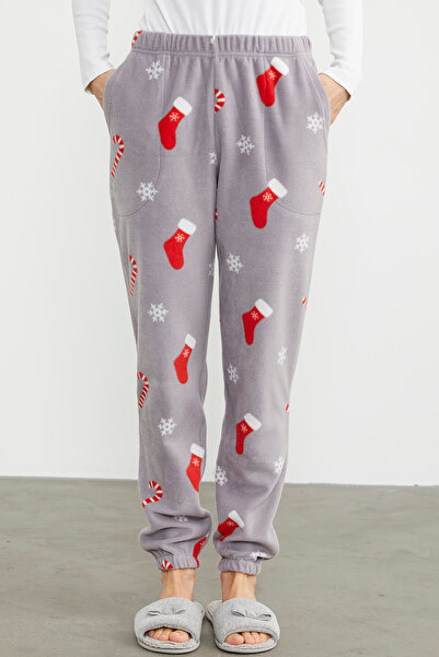 Sementa Thick Fleece Pajamas Single Bottom - Gray