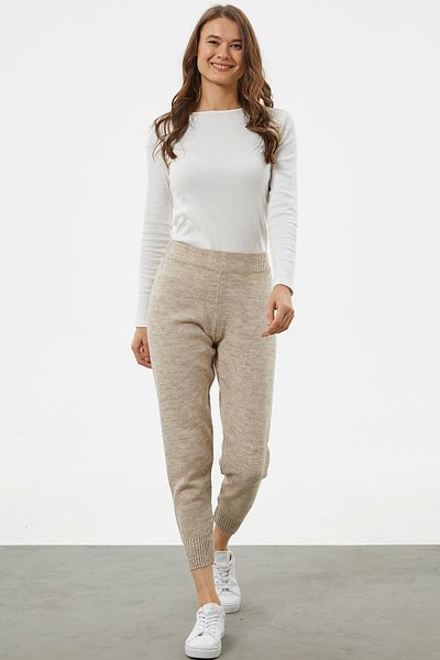 Sementa Pantaloni Jogger Comfortable Fit Tricotaj - Bej