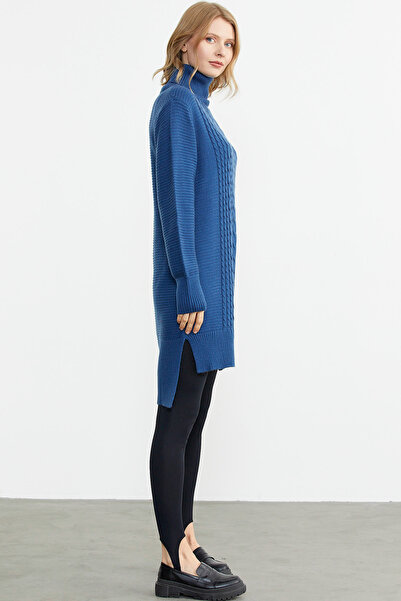 Sementa Full Turtleneck Knitwear Tunic - Indigo