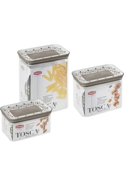 Stefanplast 3-Piece Tosca Rectangular Plastic Jar Set