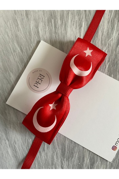 MADE BY PERİ Flag Printed 29 October/23 April/10 November Children's Bow Tie