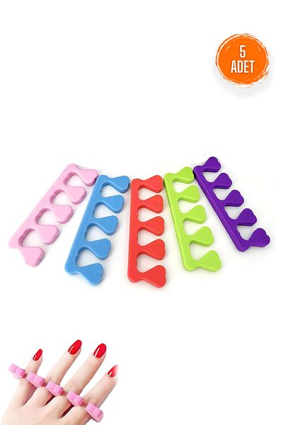 Beatitude Finger Separator Apparatus 5 Pieces Manicure Pedicure Making Tool Nail Polish False Nail Attach Removal Sponge
