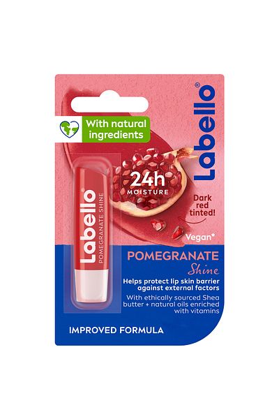 LABELLO Lip Care, Moisturizing Lip Balm, Pomegranate Shine, 4.8g