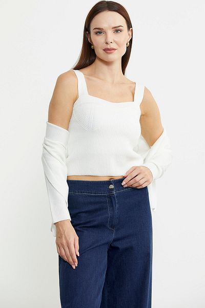Sementa Strappy Knitwear Cardigan Set - Bone Color