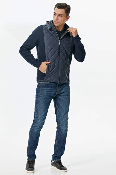 Sementa Капюшон з кишенями Трикотажний піджак - Lacivert